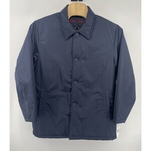 Robert Graham Car Coat Men 2XL Navy Blue Quilted Floral Lining Luxury NWT $275